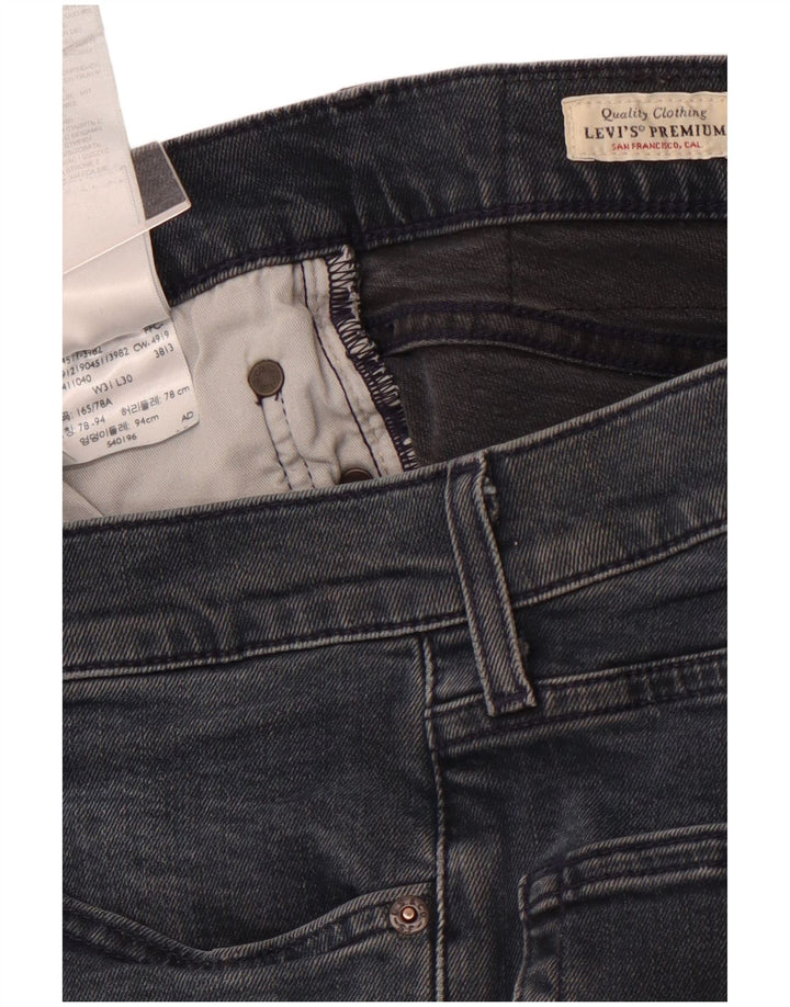 LEVI'S Womens Straight Jeans W31 L30 Navy Blue Cotton