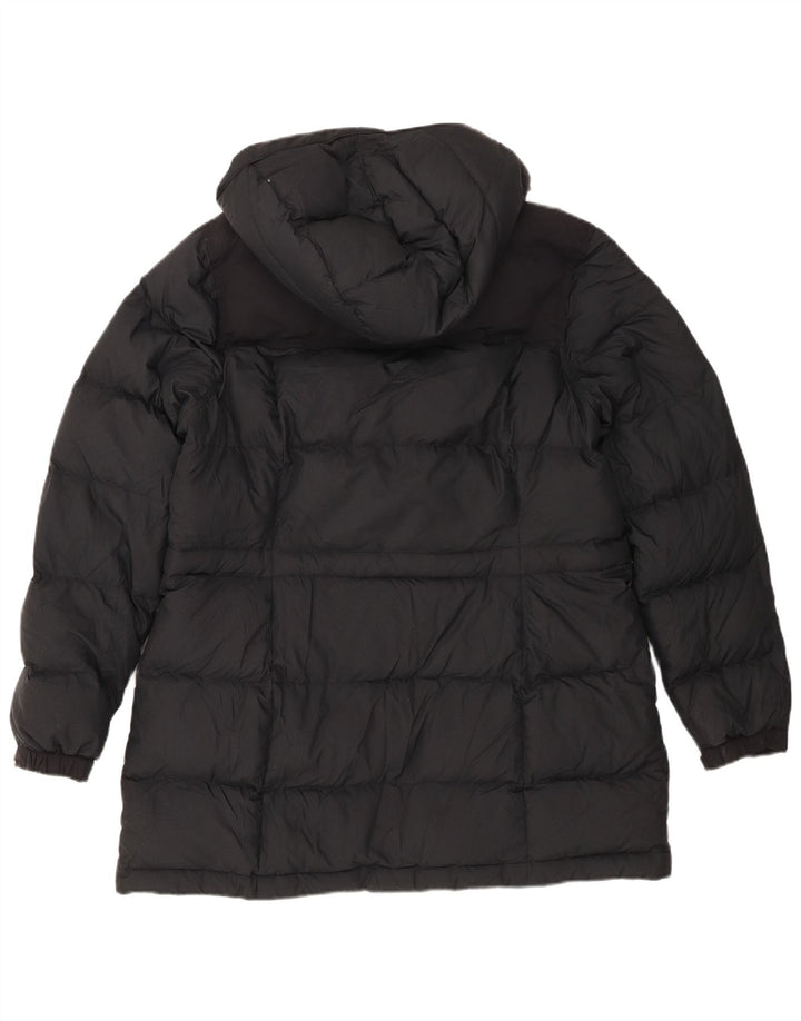 L.L.Bean Womens Hooded Padded Jacket UK 16 Large Grey Polyester