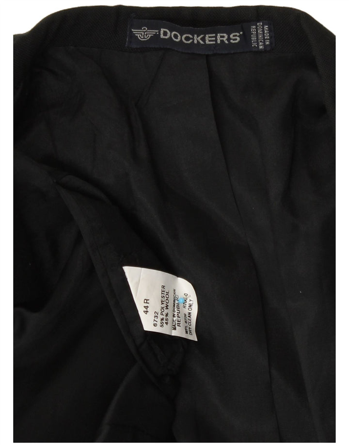 Dockers Mens 2 Button Blazer Jacket UK 44 2XL Black Polyester