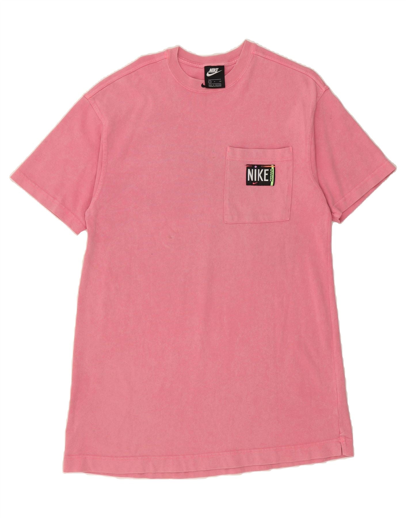 NIKE Womens Oversized Graphic T-Shirt Dress Size 10 Small Pink