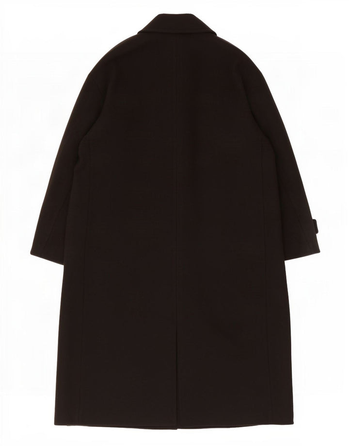 Zara Womens Double Breasted Coat UK 14 Medium Black Polyester