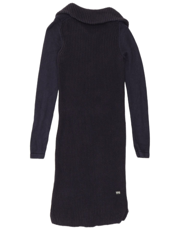 G-Star Womens Long Sleeve Jumper Dress UK 10 Small Navy Blue