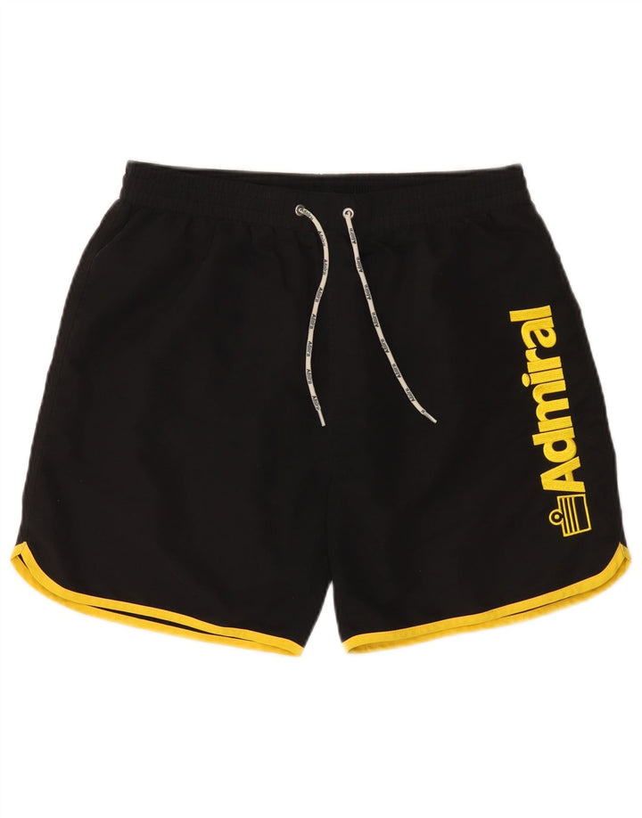 Admiral Mens Graphic Swimming Shorts Large  Black Colourblock Polyester
