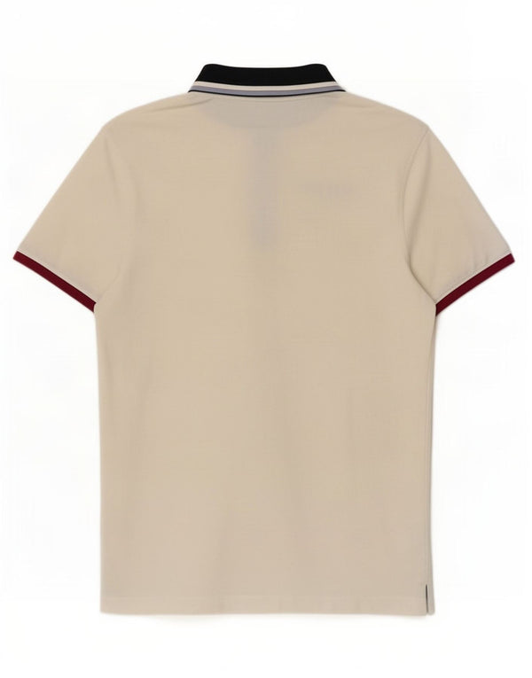 Fred Mello Mens Polo Shirt XL White Colourblock Cotton