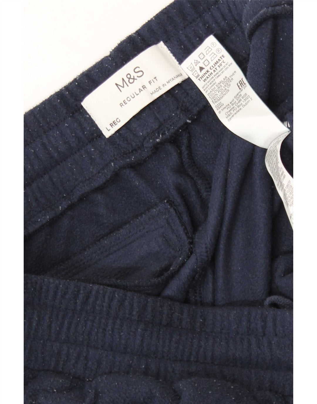 Marks & Spencer Mens Regular Fit Fleece Tracksuit Trousers Large Navy Blue