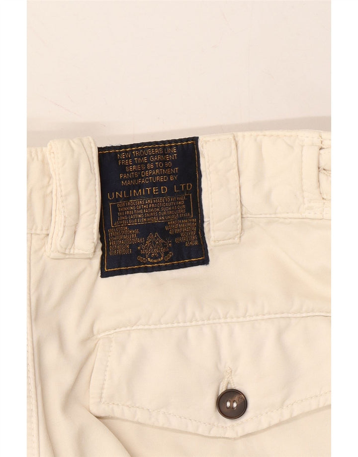 UNLIMITED Womens Pegged Chino Trousers W30 L26 Beige Cotton Vintage Unlimited and Second-Hand Unlimited from Messina Hembry 