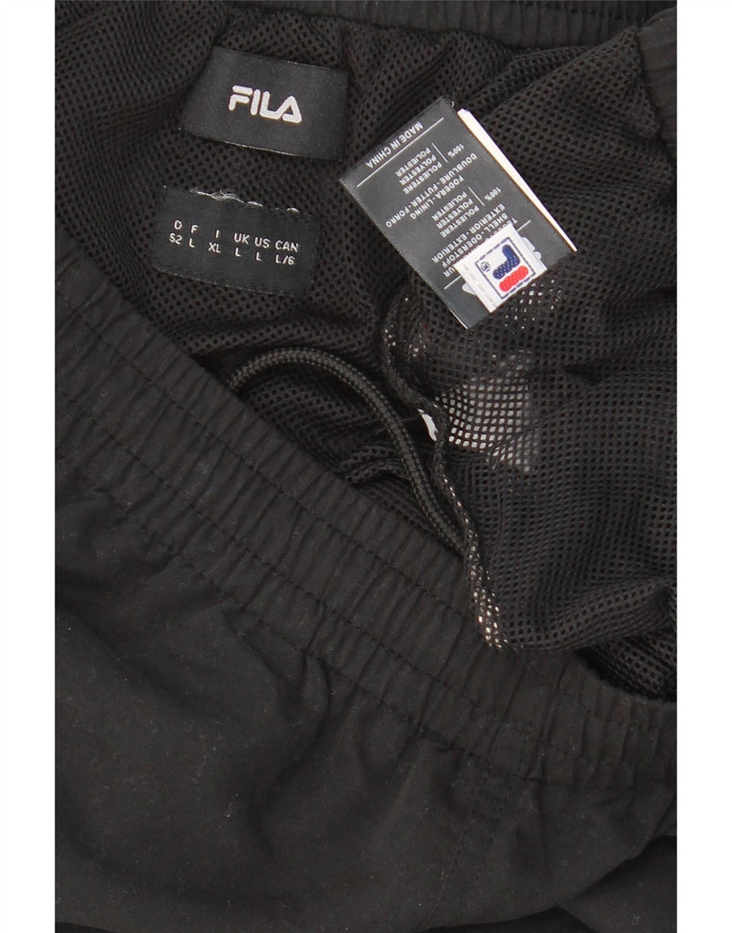 FILA Mens Sport Shorts Large  Black Colourblock Polyester Vintage Fila and Second-Hand Fila from Messina Hembry 
