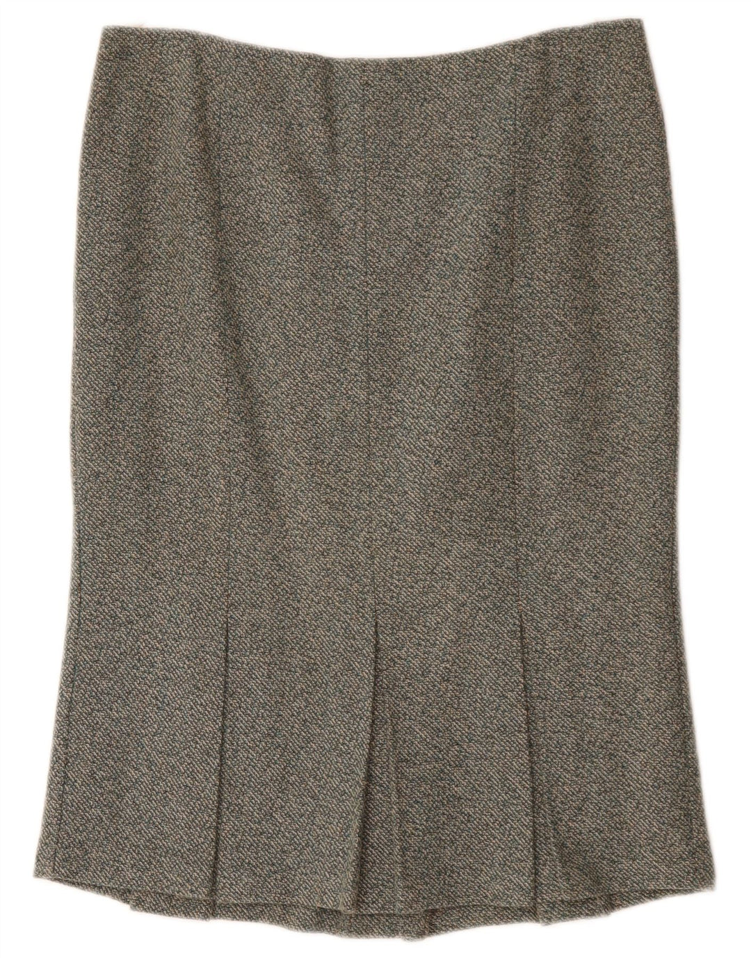 Benetton Womens Mermaid Skirt IT 46 Large W34 Green Flecked Polyester