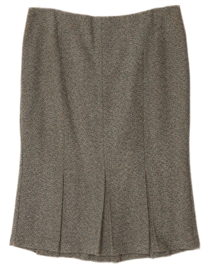 Benetton Womens Mermaid Skirt IT 46 Large W34 Green Flecked Polyester