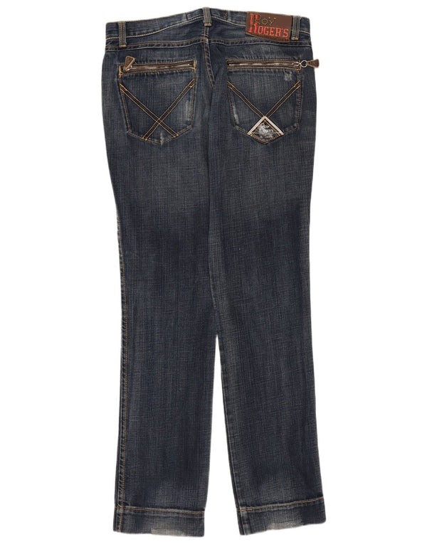 Roy Rogers Womens Straight Jeans W28 L32 Navy Blue Cotton