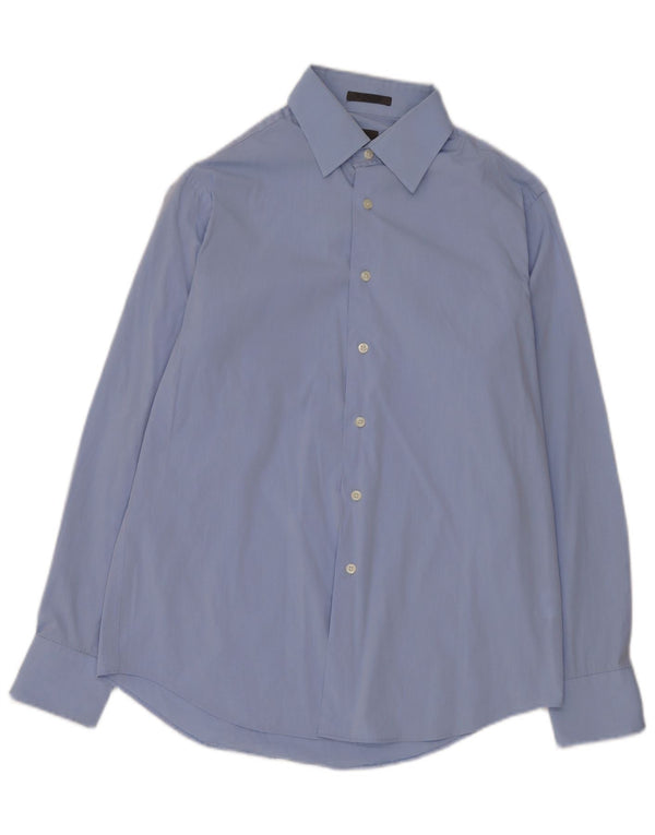 Calvin Klein Mens Slim Fit Shirt Size 40 15 3/4 Medium Blue Cotton
