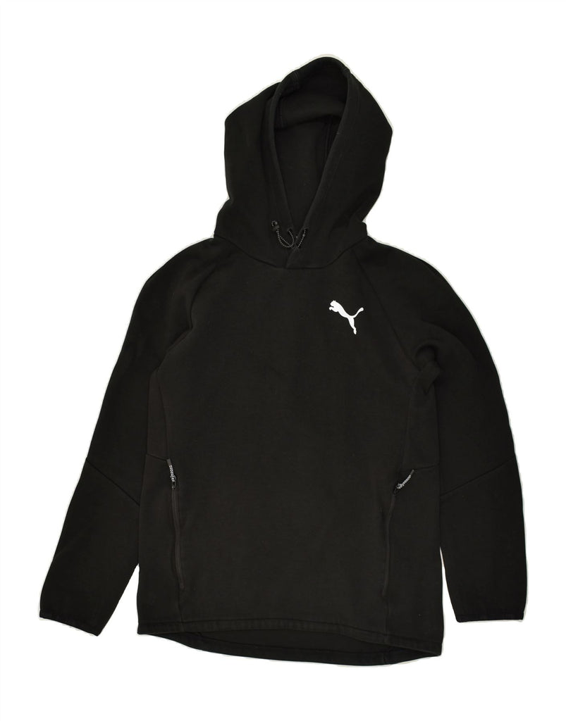 PUMA Mens Graphic Hoodie Jumper Medium Black Vintage Puma and Second-Hand Puma from Messina Hembry 