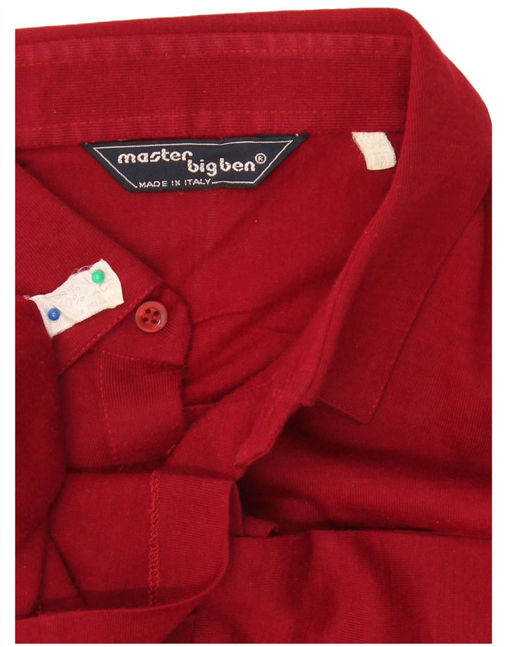 VINTAGE Mens Pullover Shirt Size 40 15 1/2 Medium Red Virgin Wool