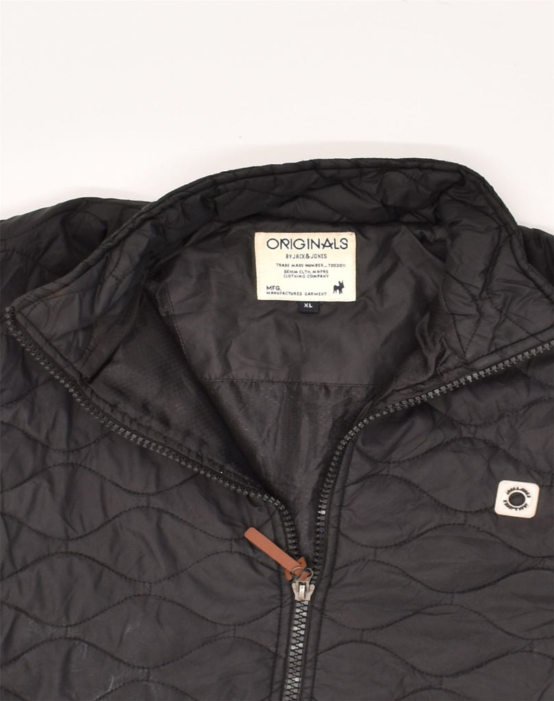 JACK & JONES Mens Quilted Jacket UK 42 XL Black | Vintage Jack & Jones | Thrift | Second-Hand Jack & Jones | Used Clothing | Messina Hembry 