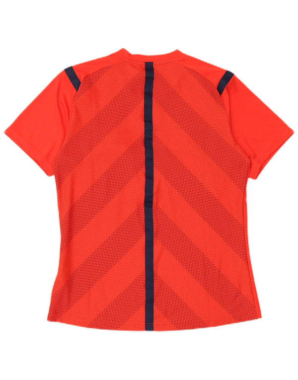 Adidas Boys Climacool T-Shirt Top 15-16 Years Large Red Striped Polyester