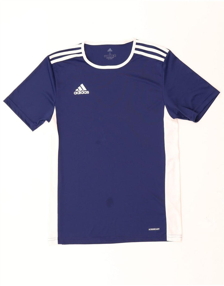 Adidas Mens Aeroready T-Shirt Top Small Navy Blue Colourblock Polyester