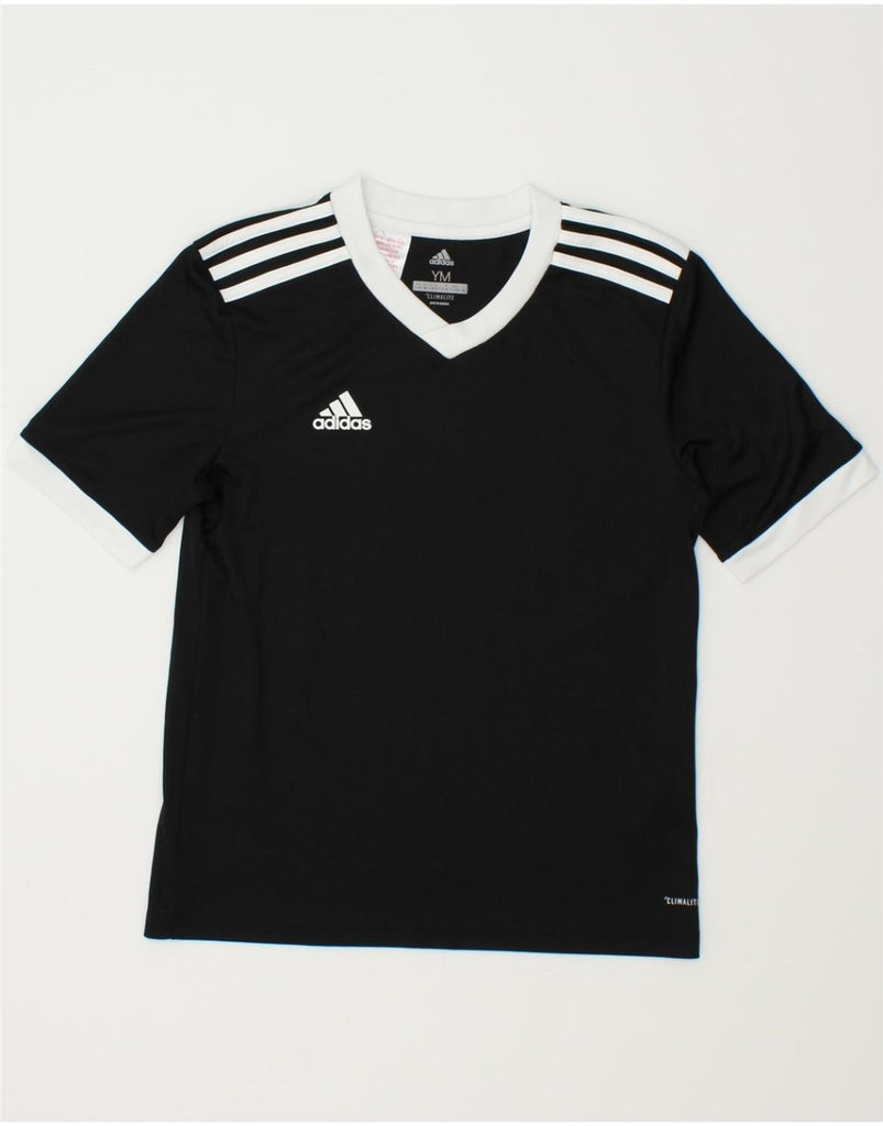 ADIDAS Boys Climalite T-Shirt Top 11-12 Years Medium Black Polyester | Vintage Adidas | Thrift | Second-Hand Adidas | Used Clothing | Messina Hembry 