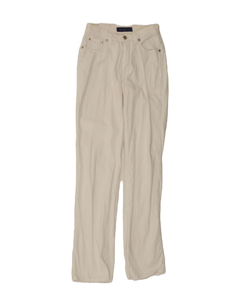 TRUSSARDI Womens Straight Jeans W25 L34 White Cotton Vintage Trussardi and Second-Hand Trussardi from Messina Hembry 
