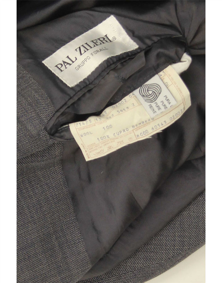 Pal Zileri Mens Double Breasted Blazer Jacket IT 52 XL Grey Wool