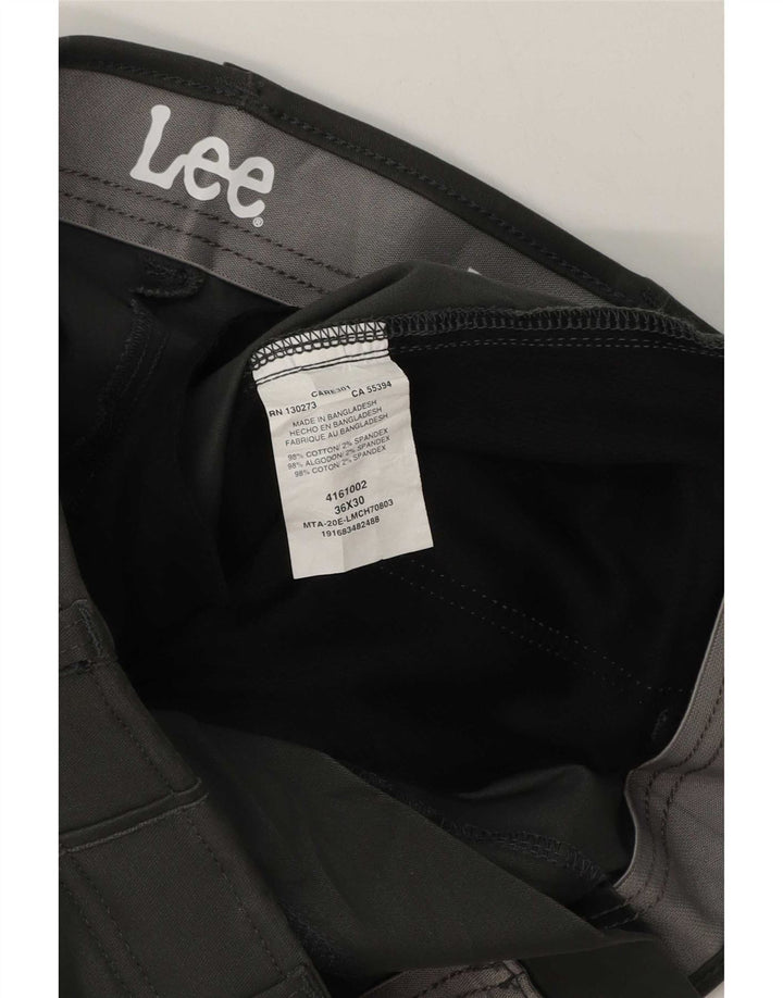 Lee Mens Regular Chino Trousers W36 L30 Grey Cotton
