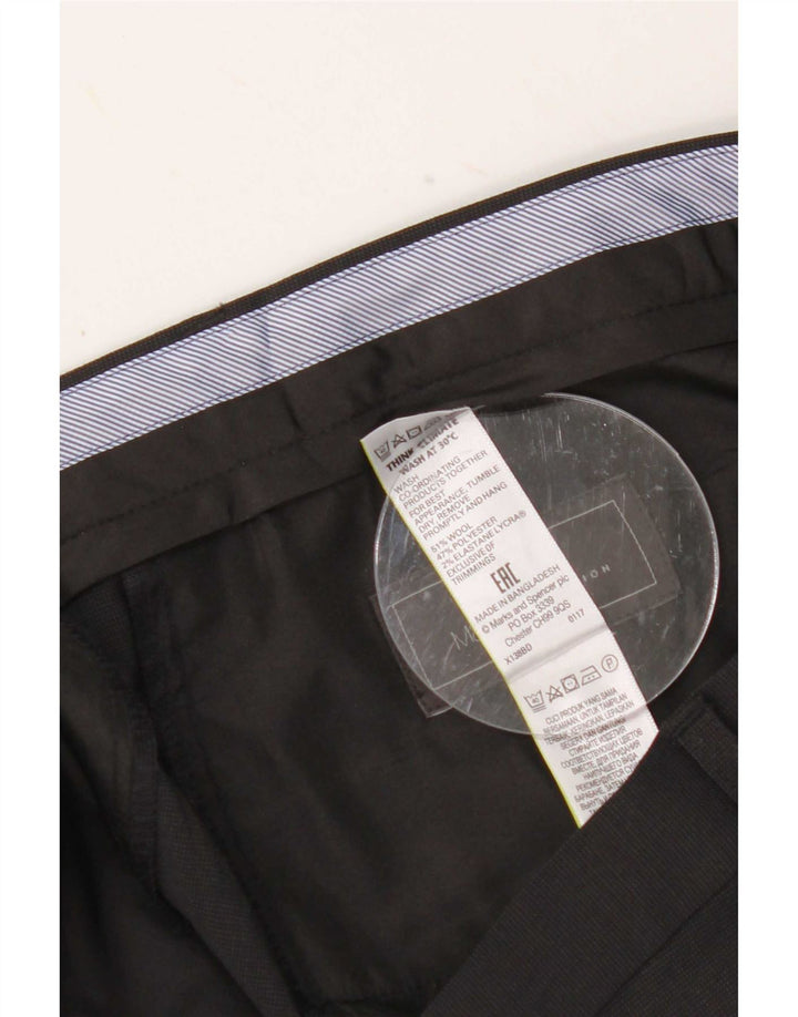 Marks & Spencer Womens Regular Fit Suit Trousers W42 L33 Grey Wool