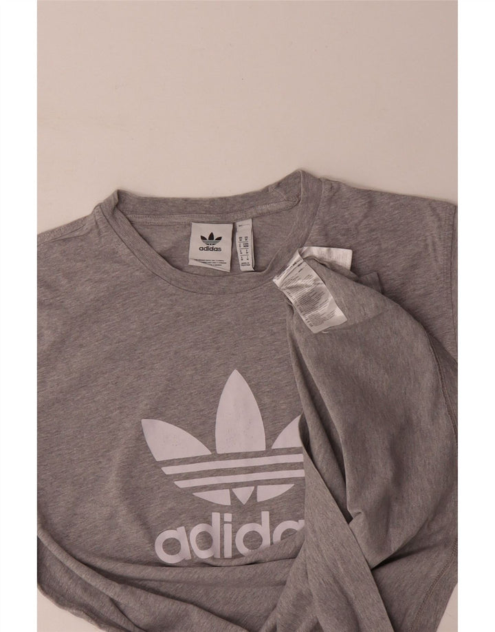ADIDAS Mens Graphic T-Shirt Top Medium Grey Cotton