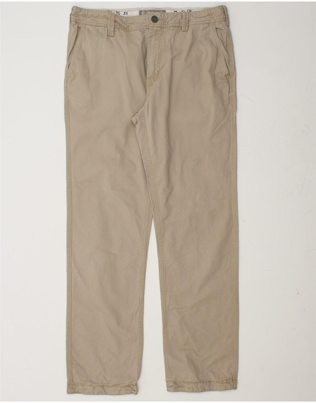 FAT FACE Mens Straight Chino Trousers W34 L33 Beige Cotton