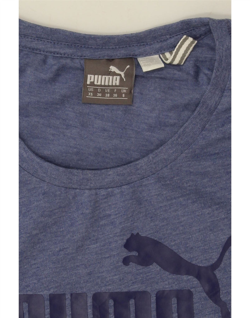 PUMA Womens Graphic T-Shirt Top UK 8 Small Blue Polyester Vintage Puma and Second-Hand Puma from Messina Hembry 