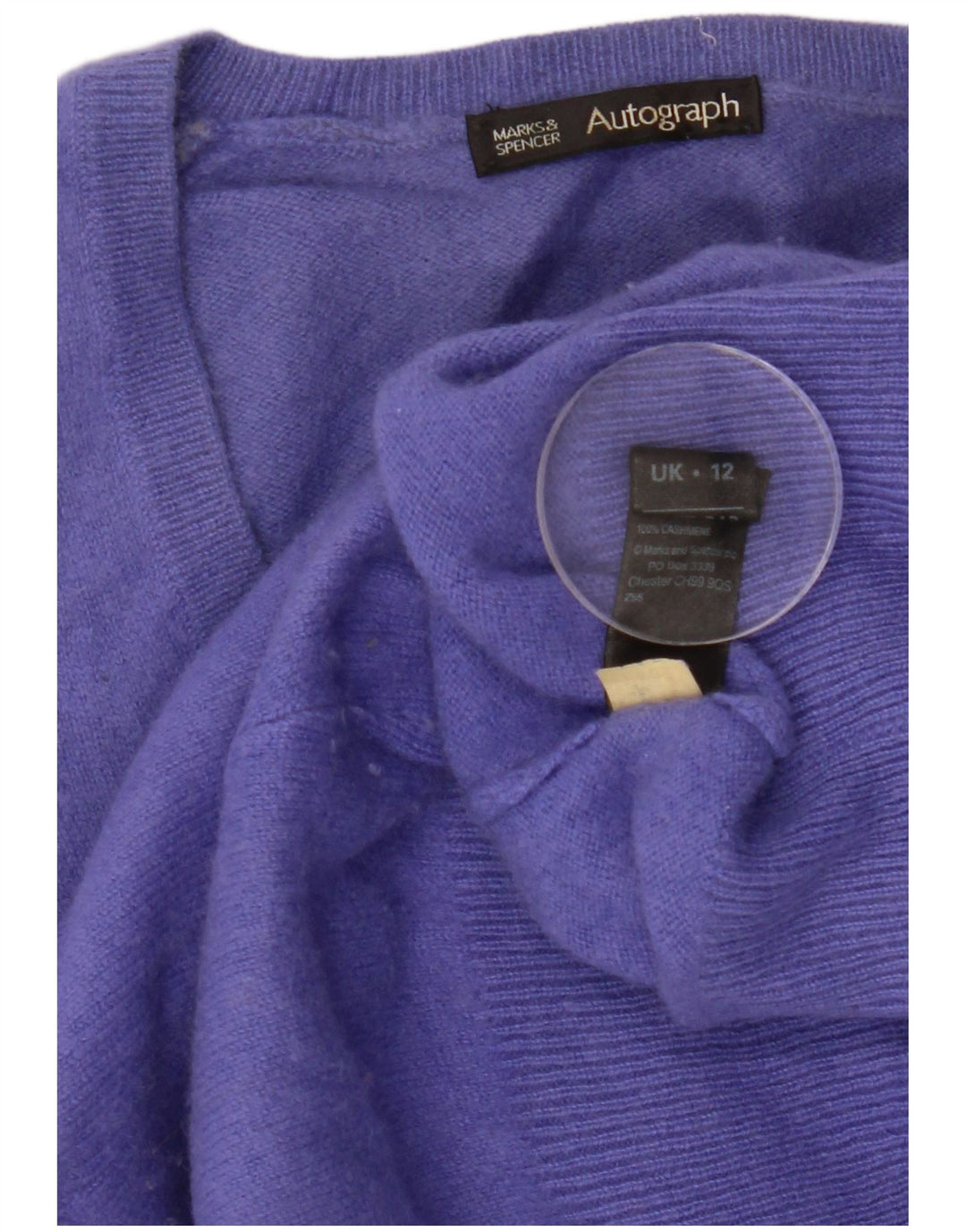 Marks & Spencer Womens Autograph V-Neck Jumper Sweater UK 12 Medium Purple