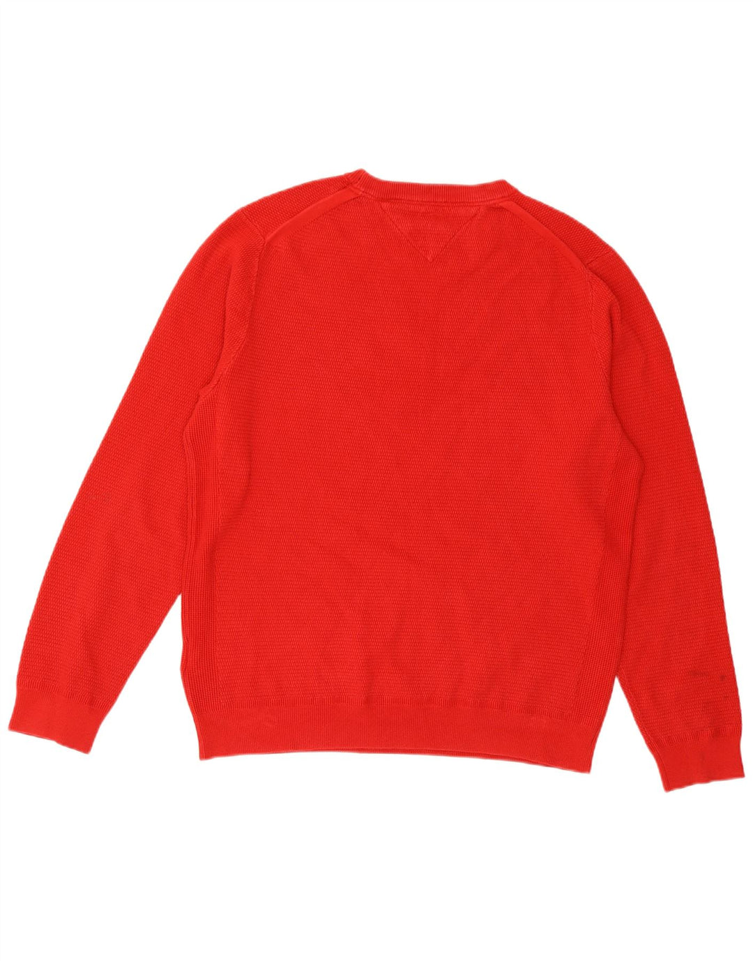 Tommy Hilfiger Mens Crew Neck Jumper Sweater Large Red Cotton