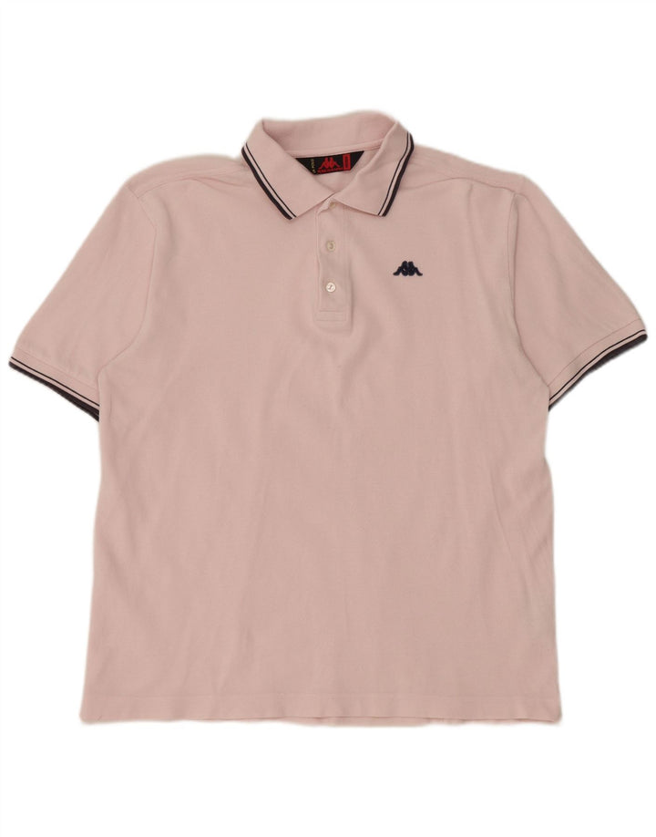 Kappa Mens Polo Shirt Medium Pink Cotton