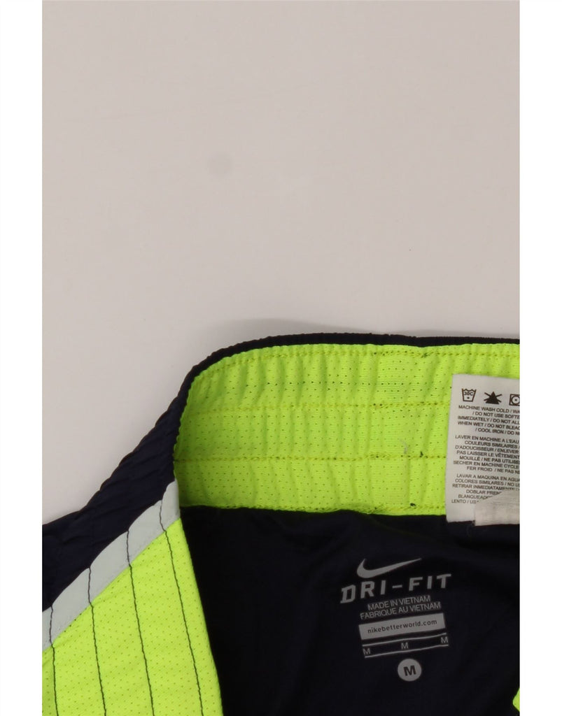 NIKE Womens Dri Fit Sport Shorts UK 14 Medium Navy Blue Colourblock Vintage Nike and Second-Hand Nike from Messina Hembry 