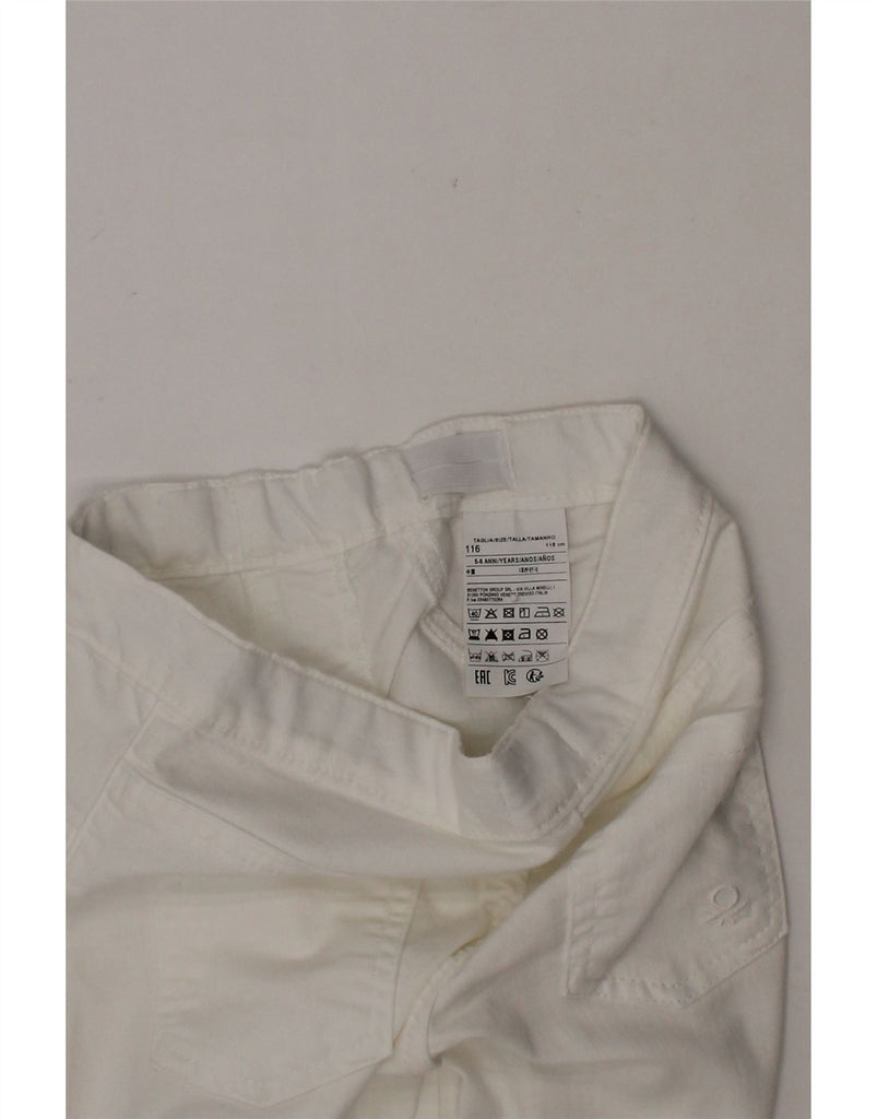 BENETTON Girls Slim Casual Trousers 5-6 Years W21 L19 White Cotton Vintage Benetton and Second-Hand Benetton from Messina Hembry 