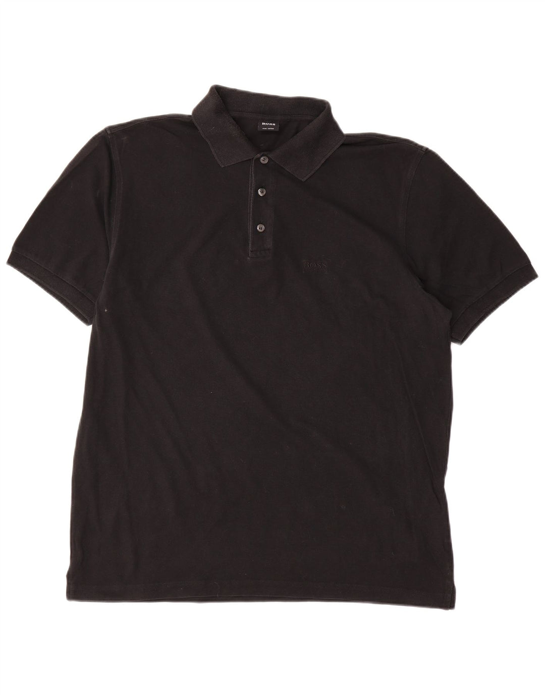 Hugo Boss Mens Polo Shirt Large Black Cotton