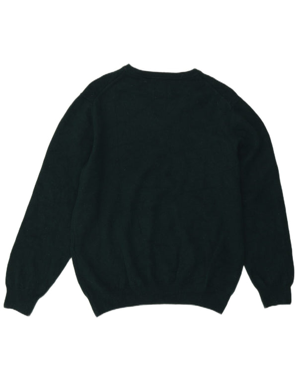 Gant Boys V-Neck Jumper Sweater 15-16 Years XL Green Lambswool