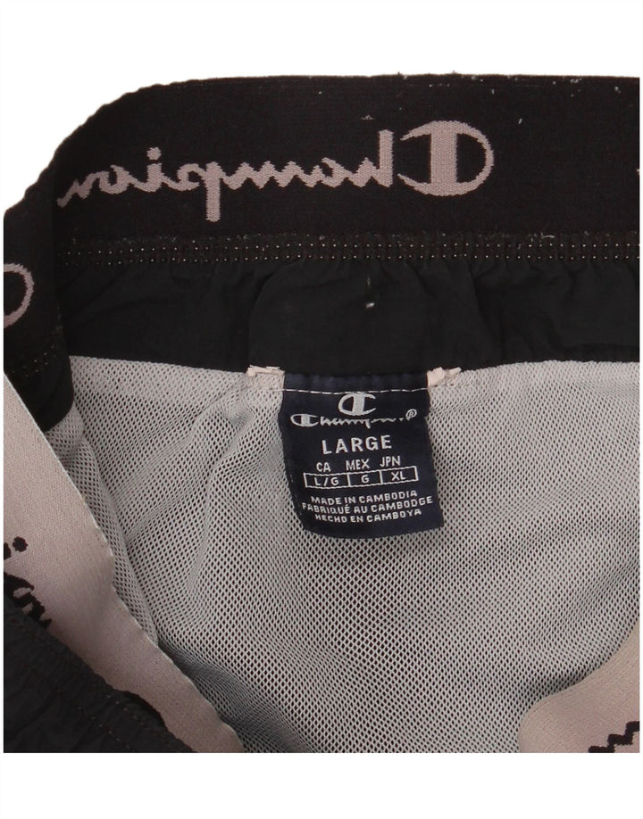 Champion Mens Graphic Sport Shorts Large Black Colourblock