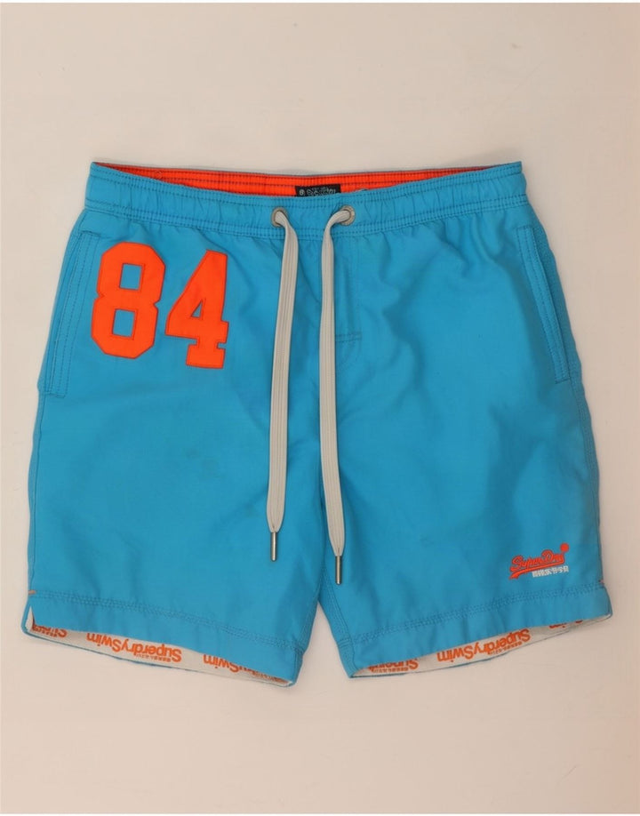 Superdry Mens Graphic Swimming Shorts Large Blue Polyester
