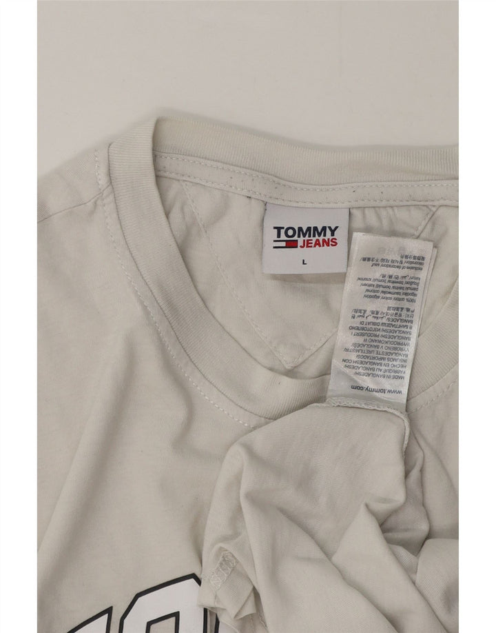 Tommy Hilfiger Mens Graphic T-Shirt Top Large White Cotton