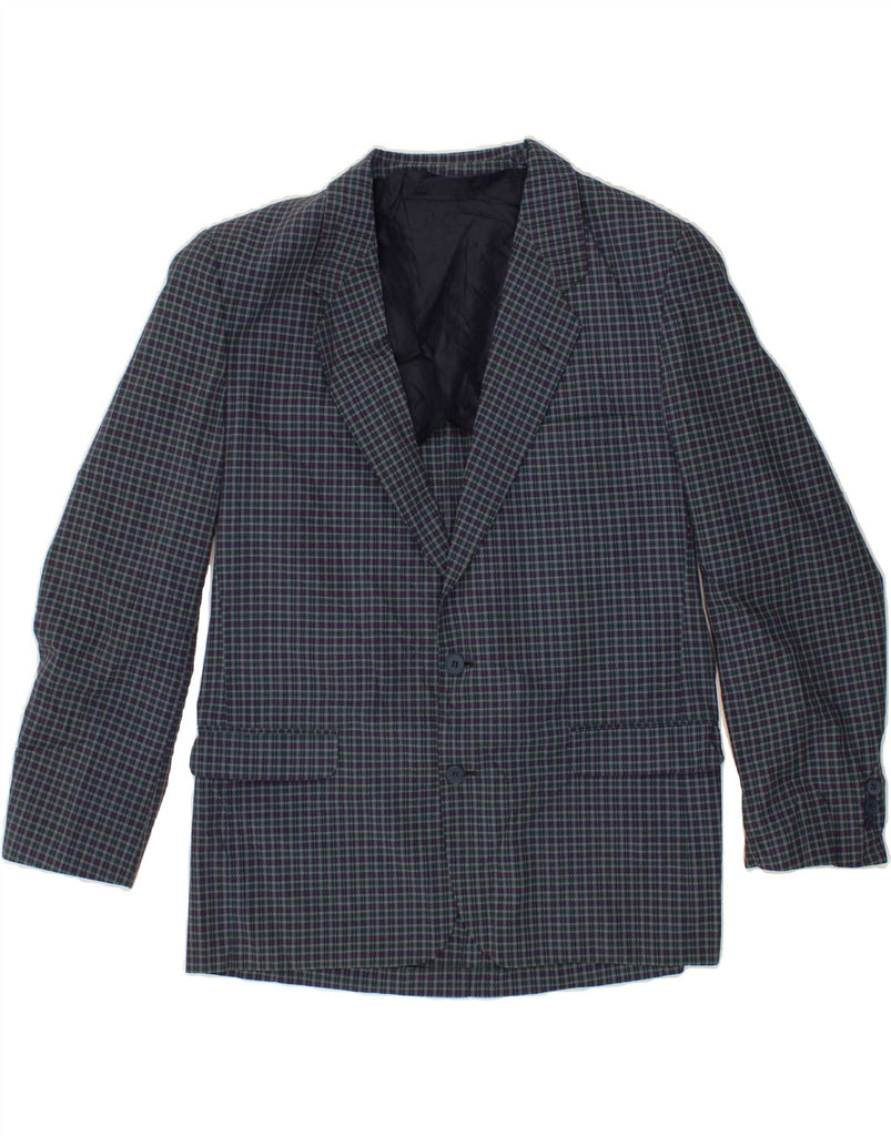 VINTAGE Mens 2 Button Blazer Jacket IT 56 3XL  Navy Blue Check Vintage Vintage and Second-Hand Vintage from Messina Hembry 