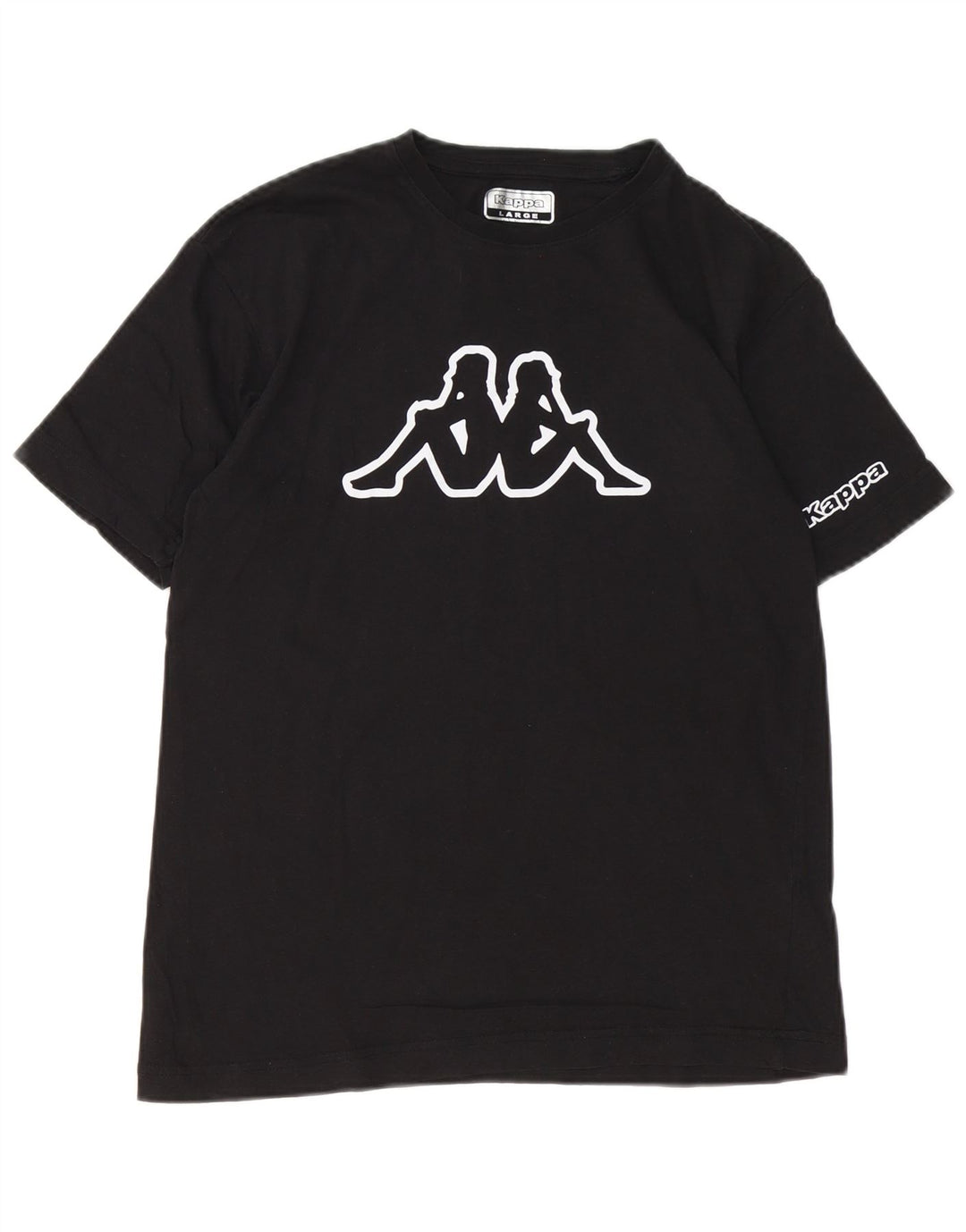 Kappa Womens Graphic T-Shirt Top Large Black Cotton