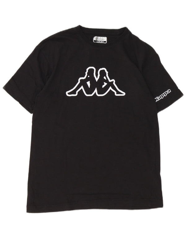 Kappa Womens Graphic T-Shirt Top Large Black Cotton