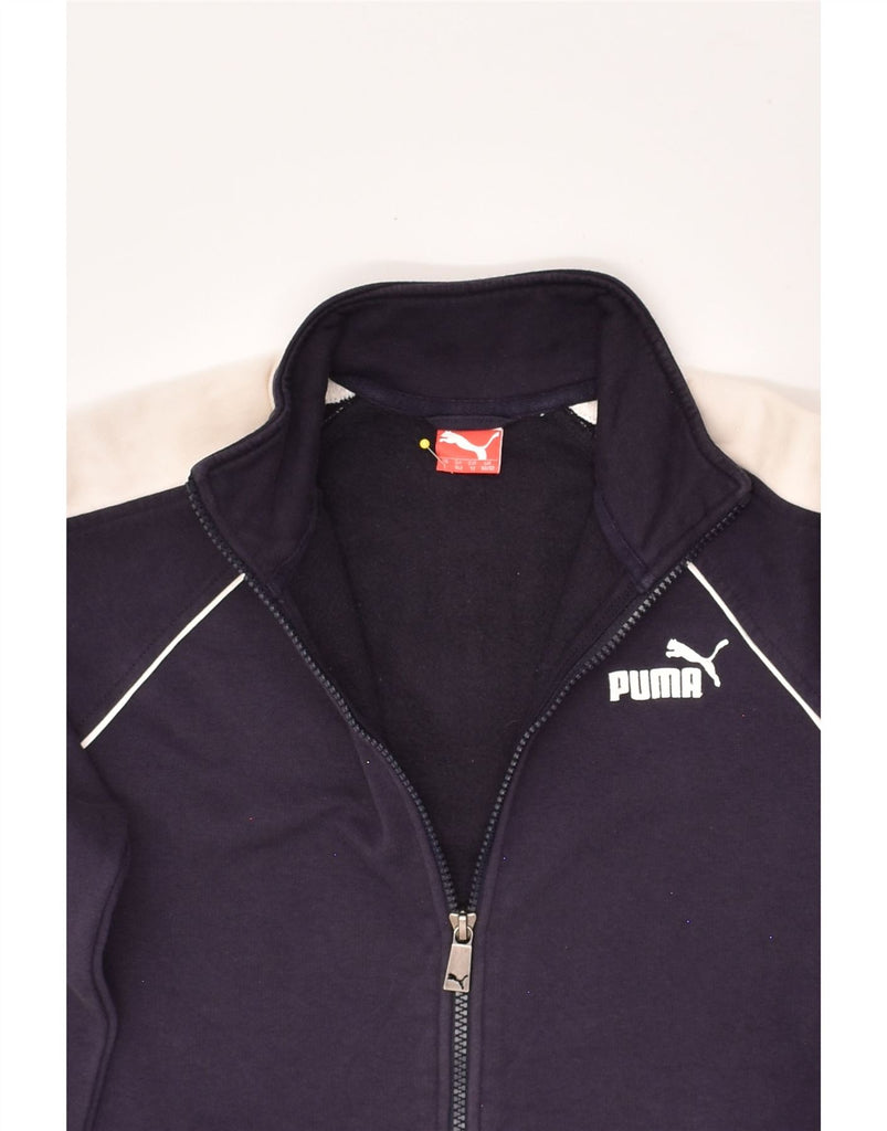 PUMA Boys Graphic Tracksuit Top Jacket UK 30/32 11-12 Years Navy Blue | Vintage Puma | Thrift | Second-Hand Puma | Used Clothing | Messina Hembry 