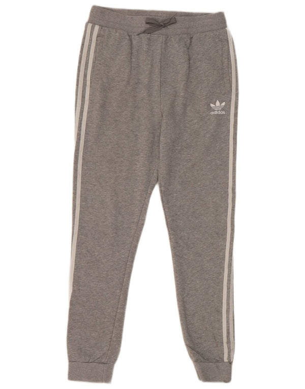 Adidas Girls Tracksuit Trousers Joggers 13-14 Years Grey Flecked Cotton