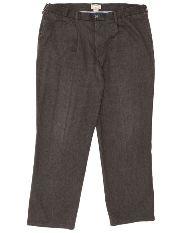 Dockers Mens Classic Fit Chino Trousers W40 L32 Grey Cotton