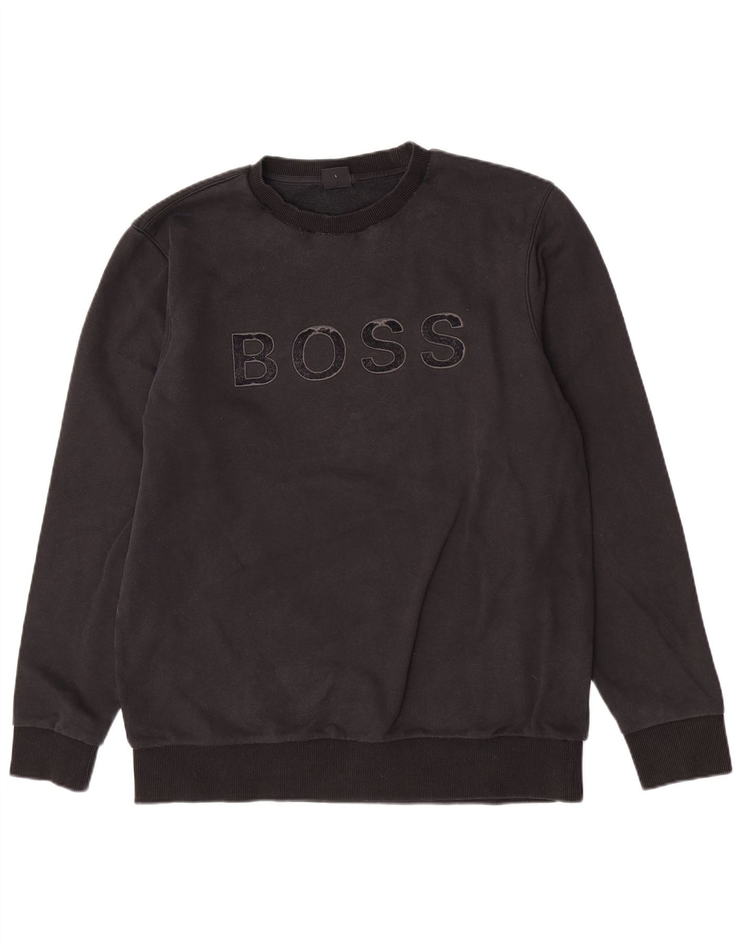 Hugo Boss Mens Graphic Regular Fit Sweatshirt Jumper Large Black Cotton