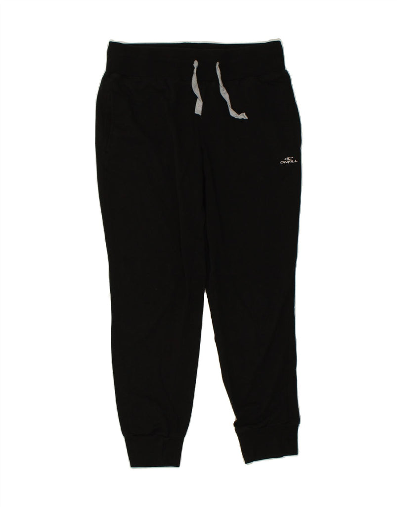 O'NEILL Womens Tracksuit Trousers Joggers UK 12 Medium Black Cotton | Vintage O'Neill | Thrift | Second-Hand O'Neill | Used Clothing | Messina Hembry 