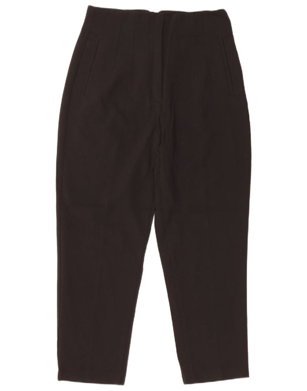 Zara Womens Tapered High Waist Suit Trousers Large W30 L26 Black Polyester