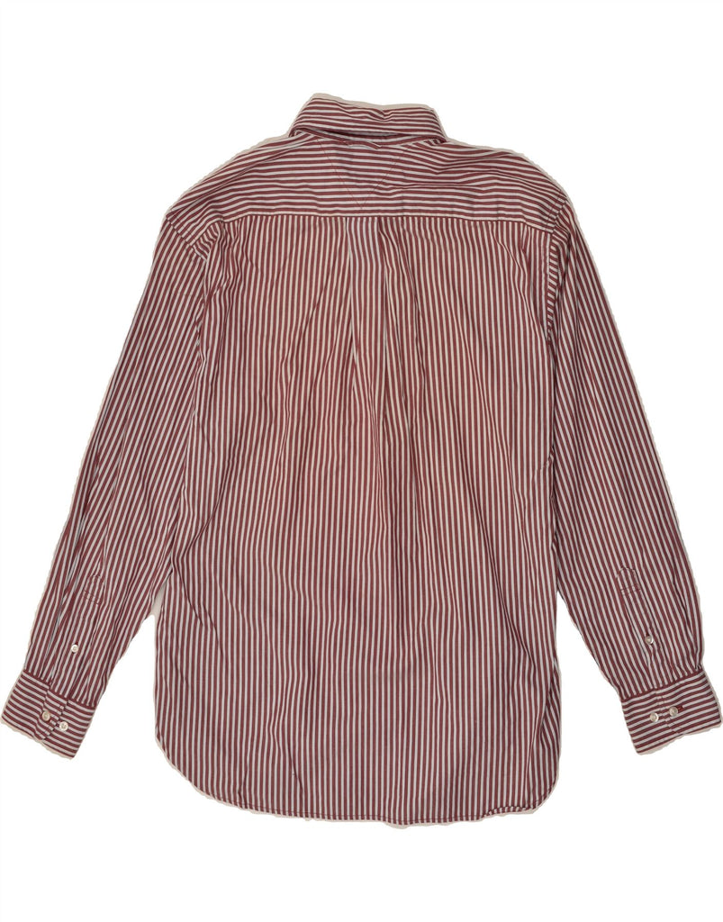 TOMMY HILFIGER Mens Shirt Medium Burgundy Striped Cotton | Vintage Tommy Hilfiger | Thrift | Second-Hand Tommy Hilfiger | Used Clothing | Messina Hembry 