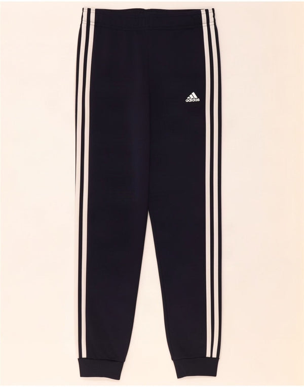 Adidas Boys Tracksuit Trousers Joggers 11-12 Years Navy Blue Polyester