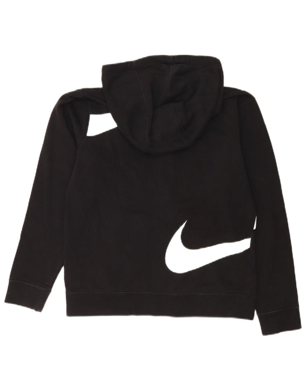 Nike Boys Graphic Zip Hoodie Sweater 13-14 Years XL Black Colourblock